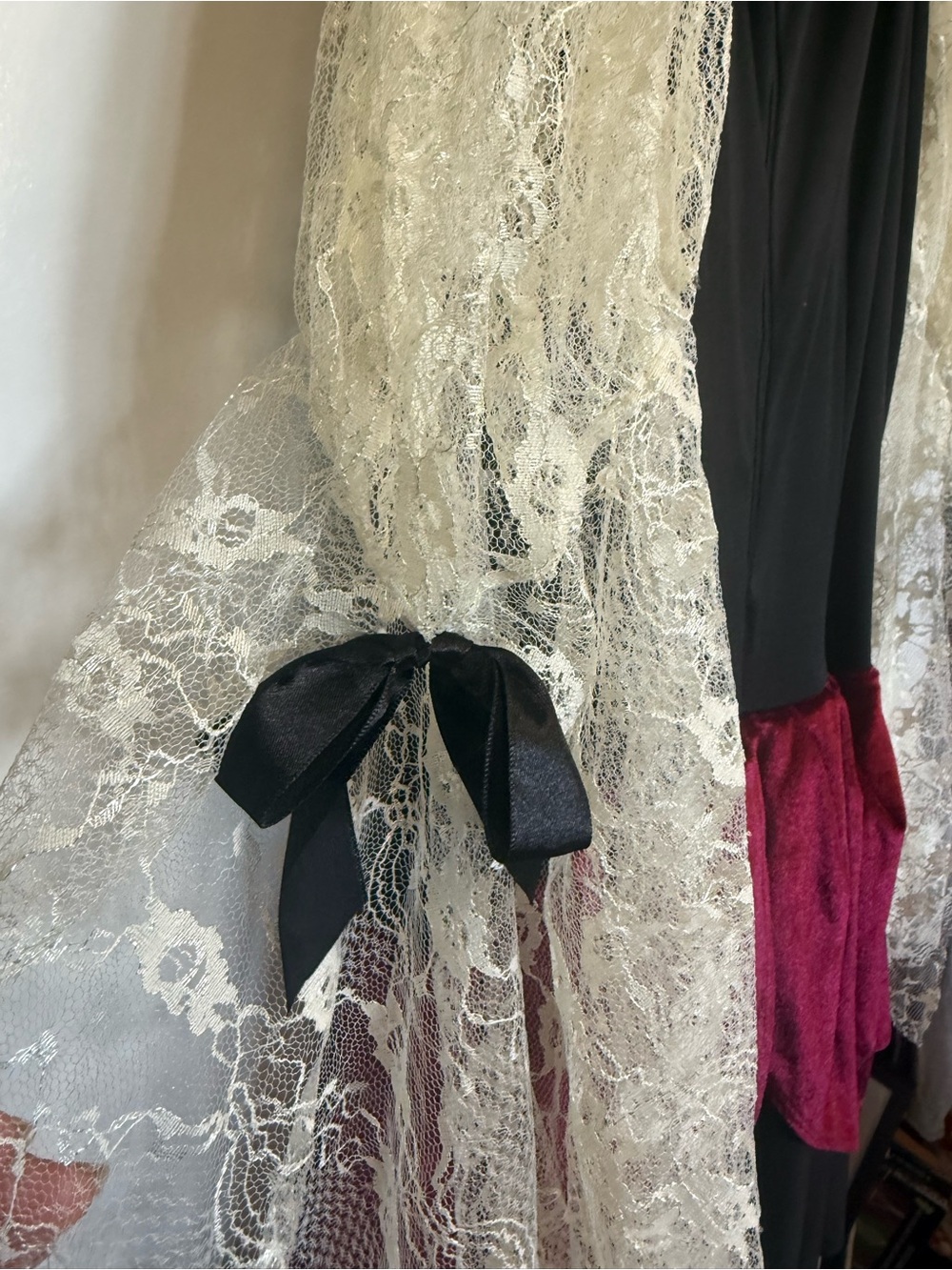 Victorian-Inspired Lace Sleeve Corset Dress - pirate.  Cold shoulder, sexy - Picture 3 of 10
